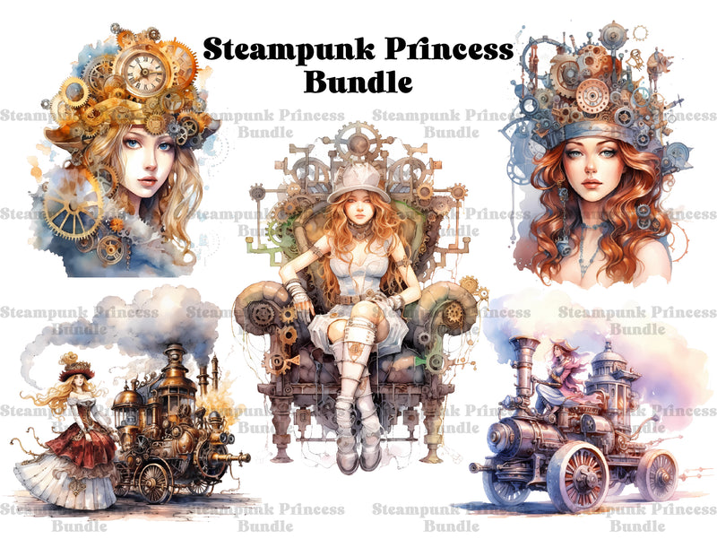 Steampunk Princess Clipart - CraftNest