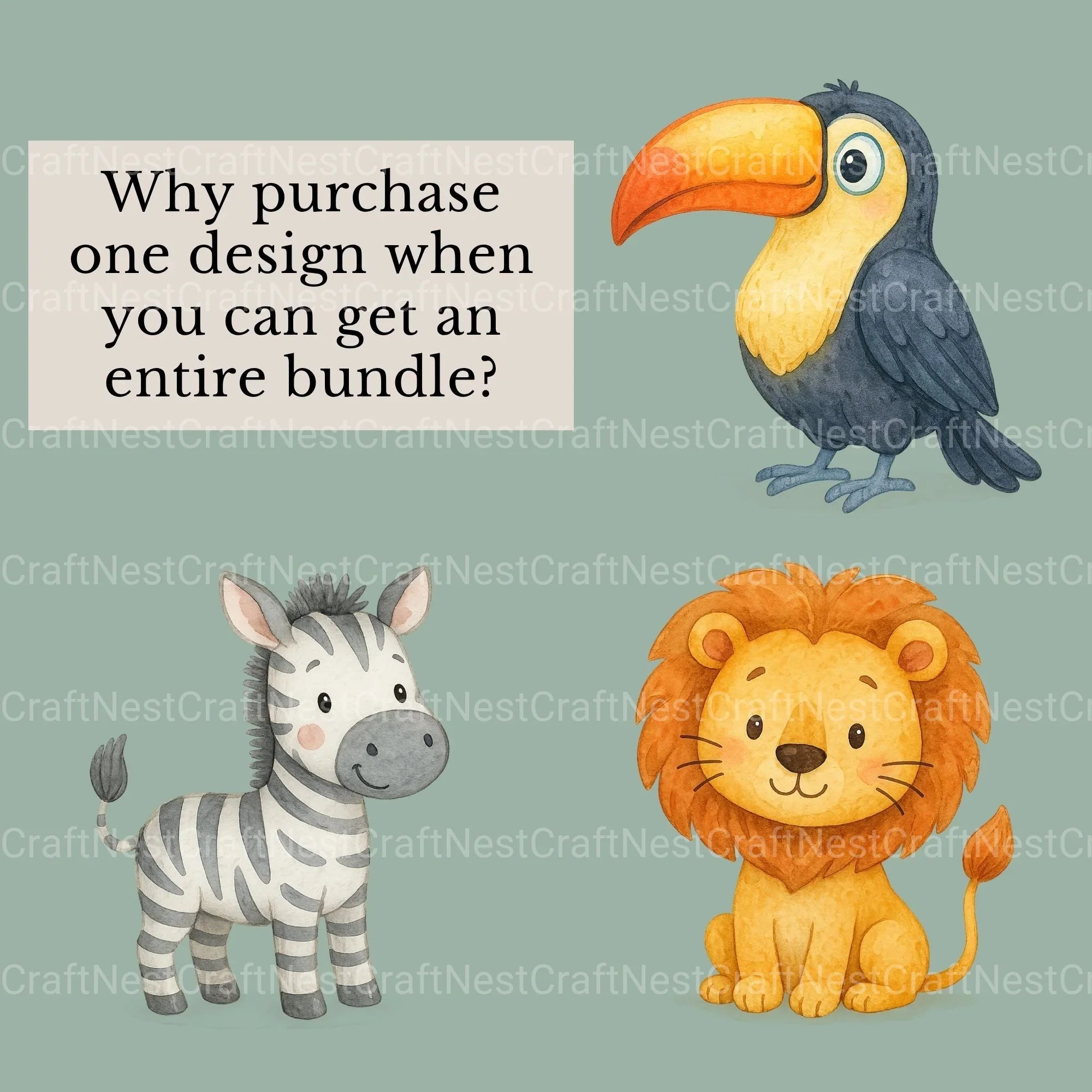 Safari Animals Clipart Bundle 6 - CraftNest - Digital Crafting and Art