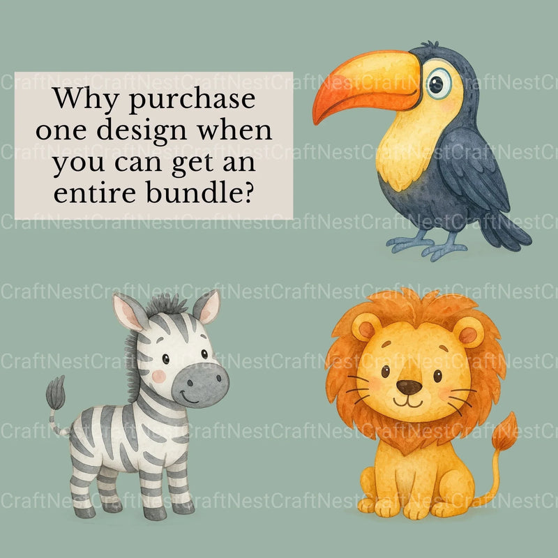 Safari Animals Clipart Bundle 6 - CraftNest - Digital Crafting and Art
