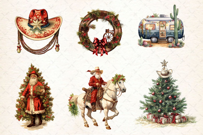 Western Christmas Clipart Bundle 2 - CraftNest - Digital Crafting and Art