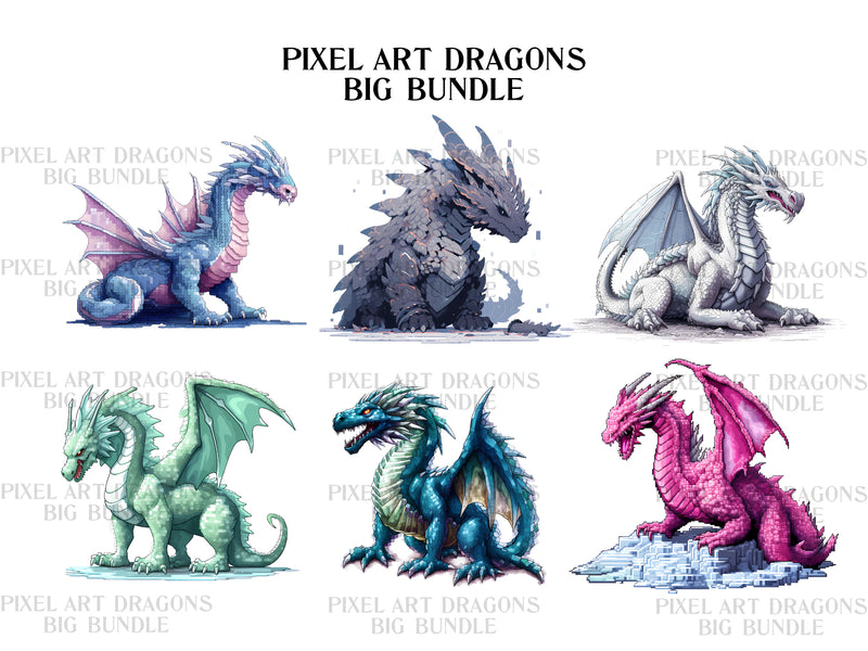 Pixel Art Dragon Clipart - CraftNest