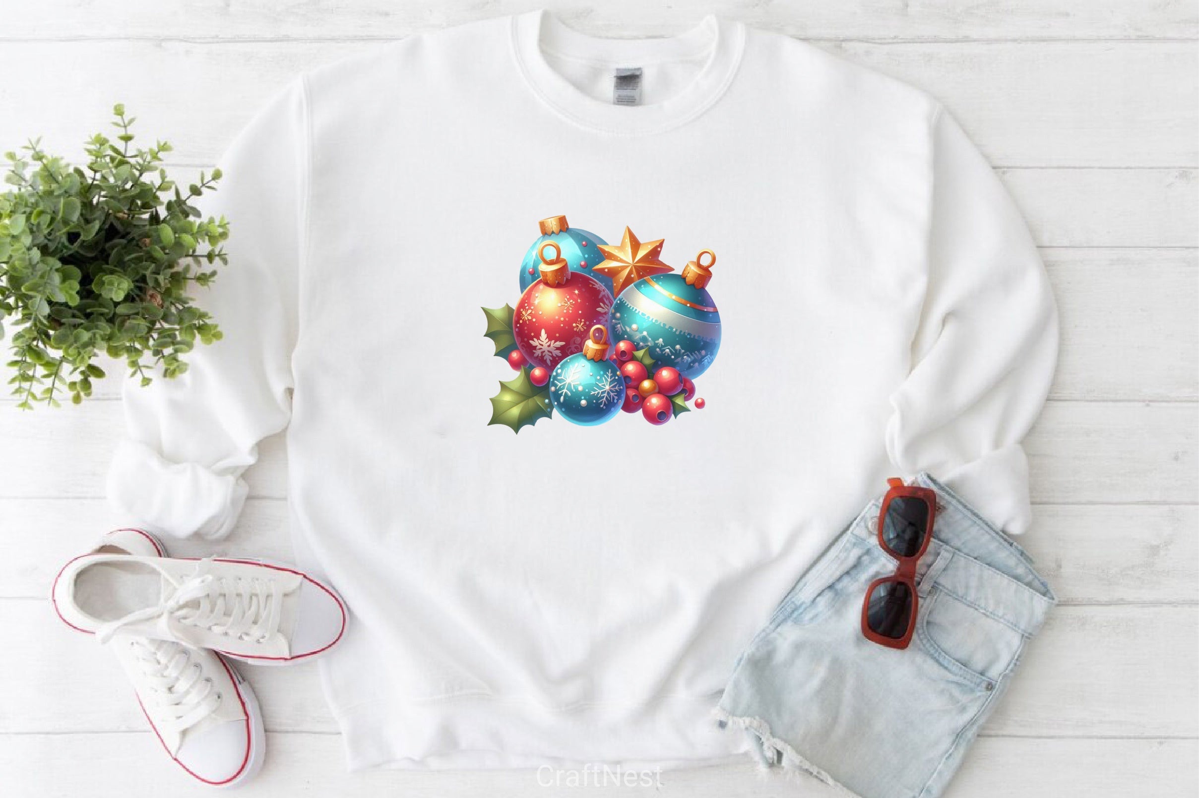 Christmas Ornaments Clipart Bundle - CraftNest - Digital Crafting and Art