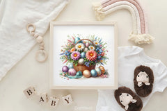 Easter Floral Egg Baskets Clipart Bundle - CraftNest - Digital Crafting and Art