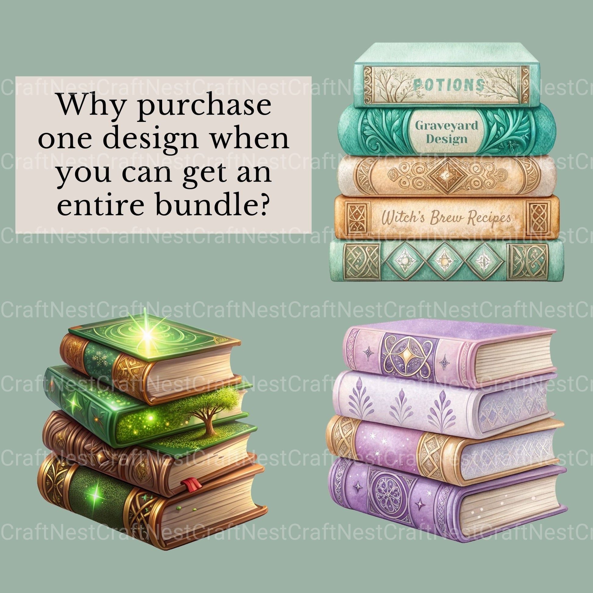 Books Magical Clipart Bundle - CraftNest - Digital Crafting and Art