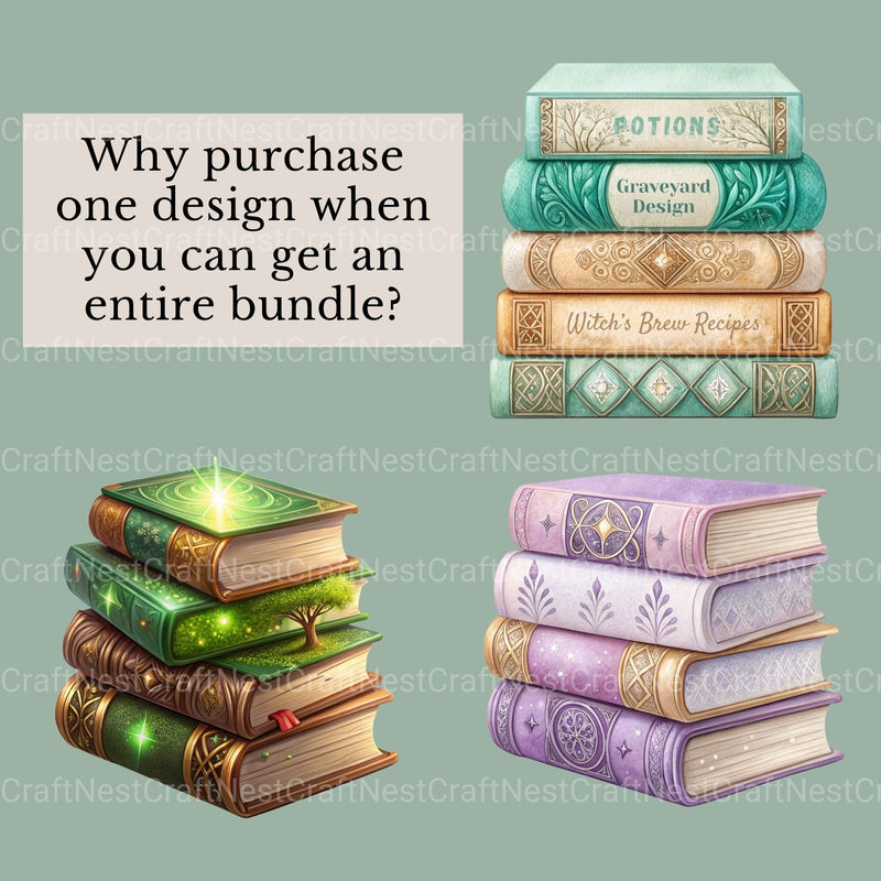 Books Magical Clipart Bundle - CraftNest - Digital Crafting and Art