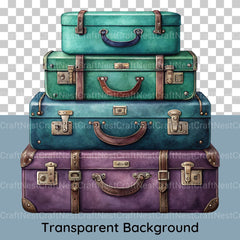 Vintage Suitcases Clipart Bundle - CraftNest - Digital Crafting and Art