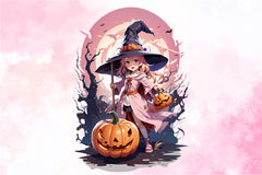 Pink Halloween Witch Clipart Bundle - CraftNest - Digital Crafting and Art