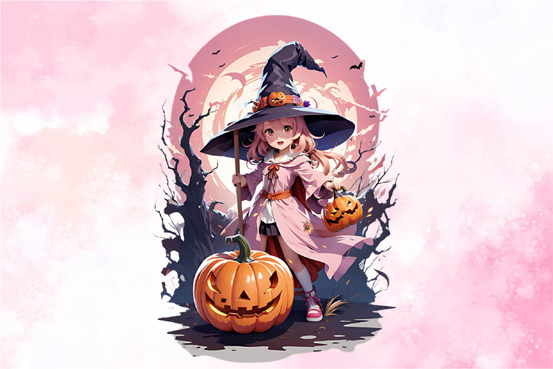 Pink Halloween Witch Clipart Bundle - CraftNest - Digital Crafting and Art