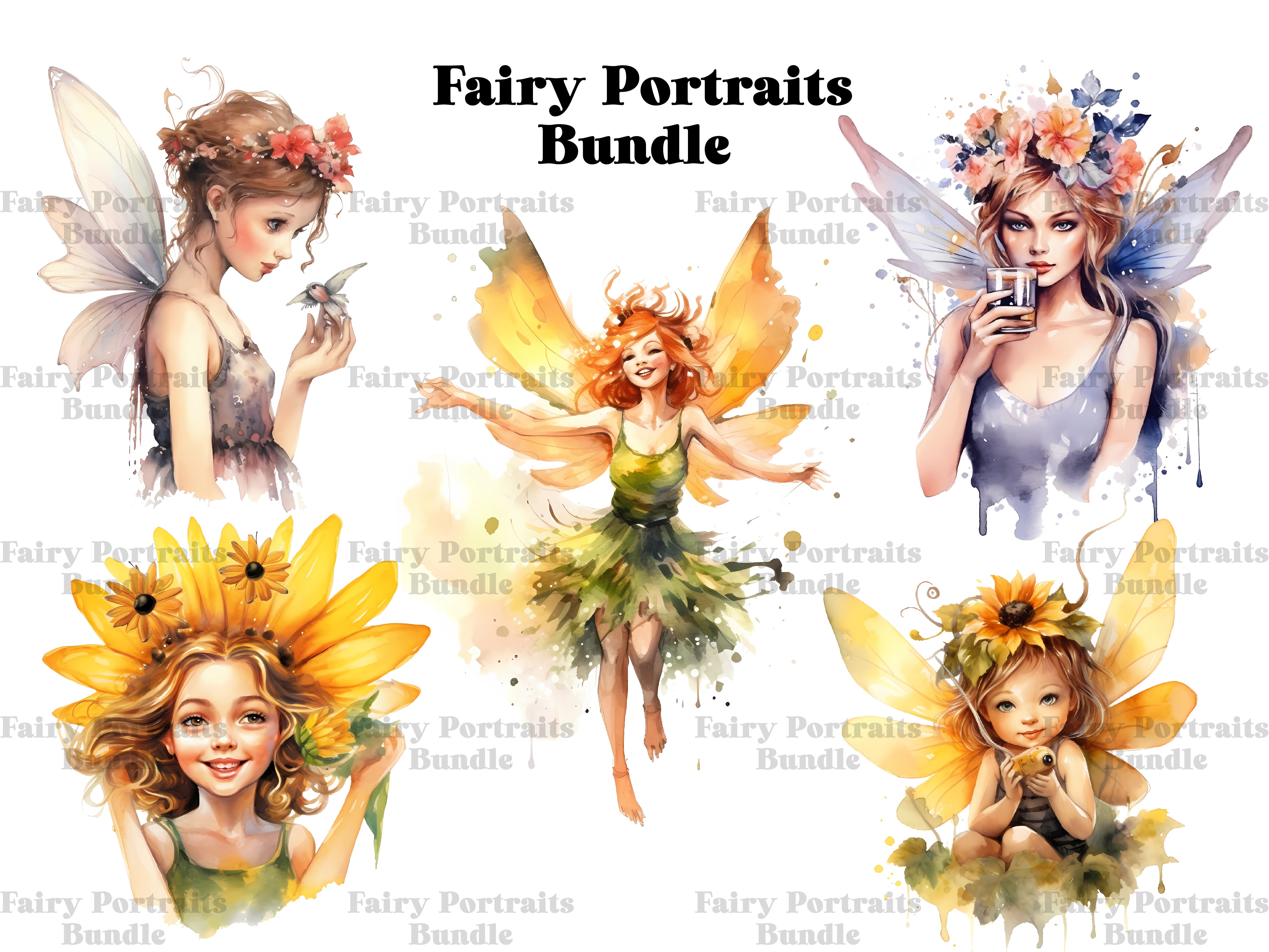 Fairy Portraits Clipart - CraftNest