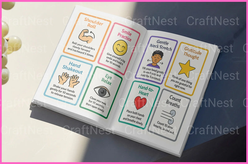 Stress Relief Flashcards for Relaxation - CraftNest - Digital Crafting and Art