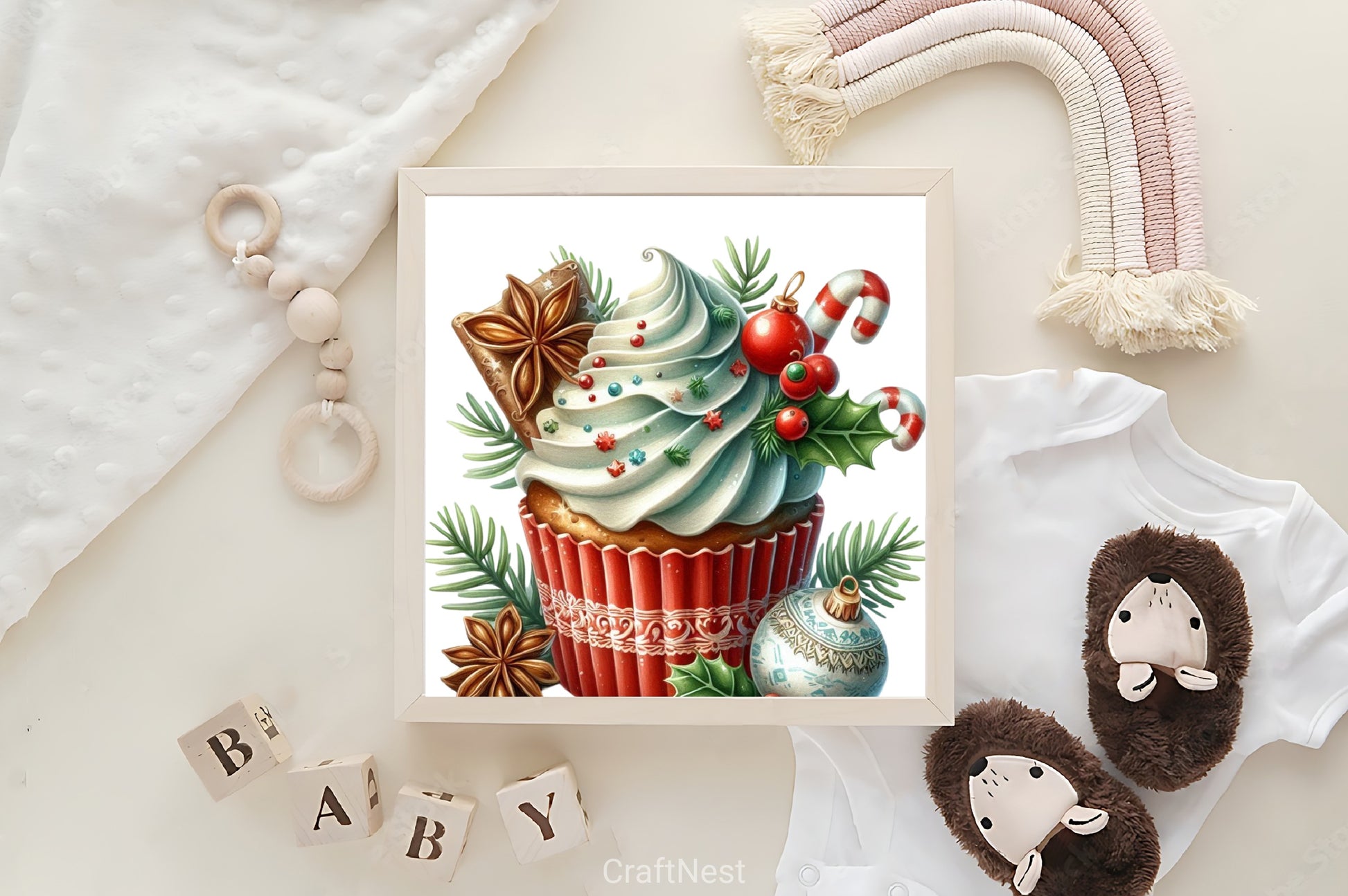 Christmas Cupcakes Clipart Bundle 1 - CraftNest - Digital Crafting and Art