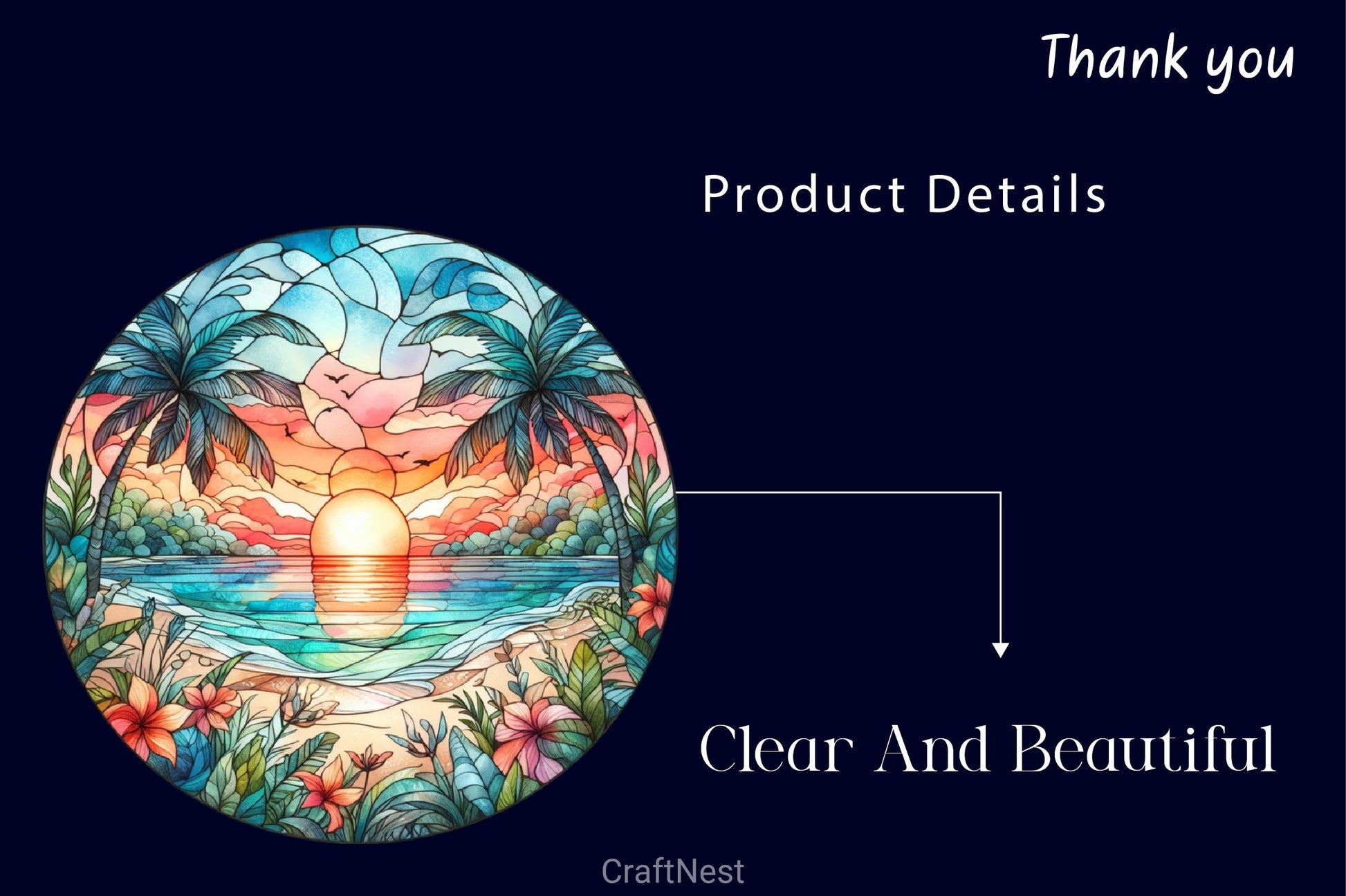Stained Glass Tropical Beach Clipart Bundle - CraftNest - Digital Crafting and Art