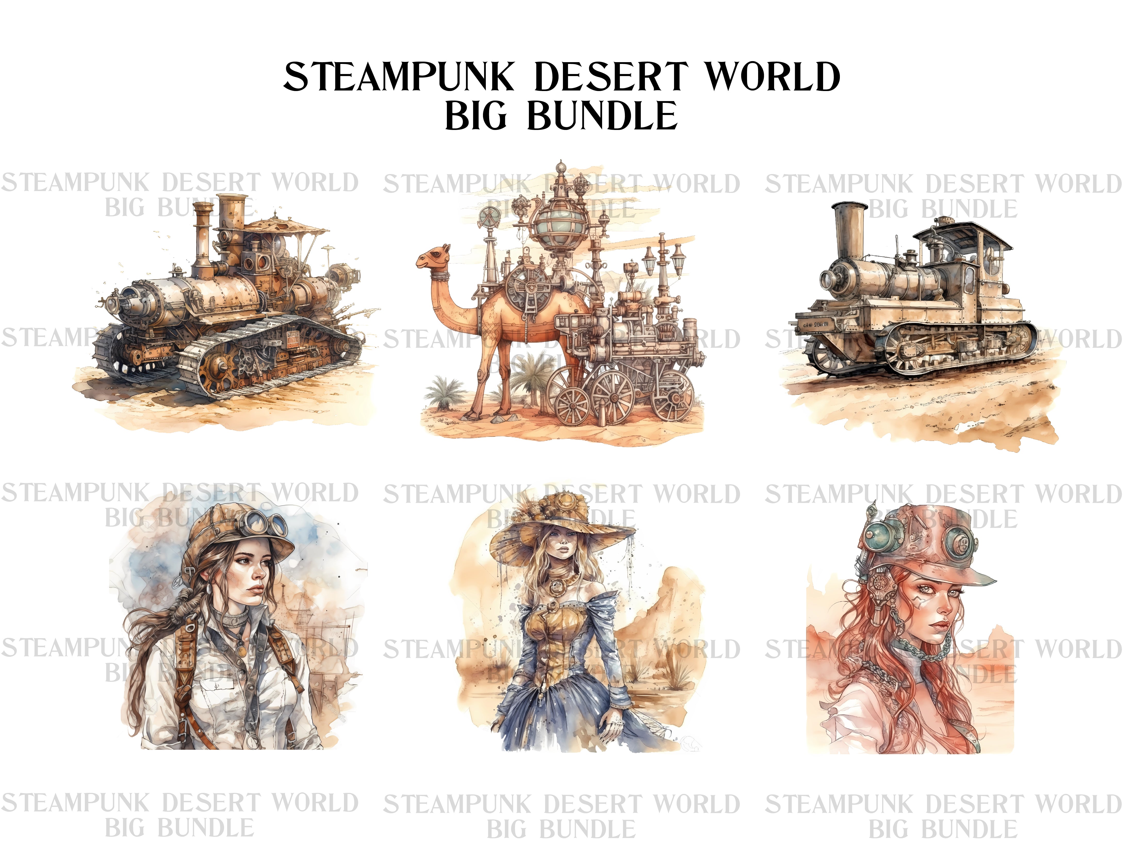 Steampunk Desert World Clipart - CraftNest