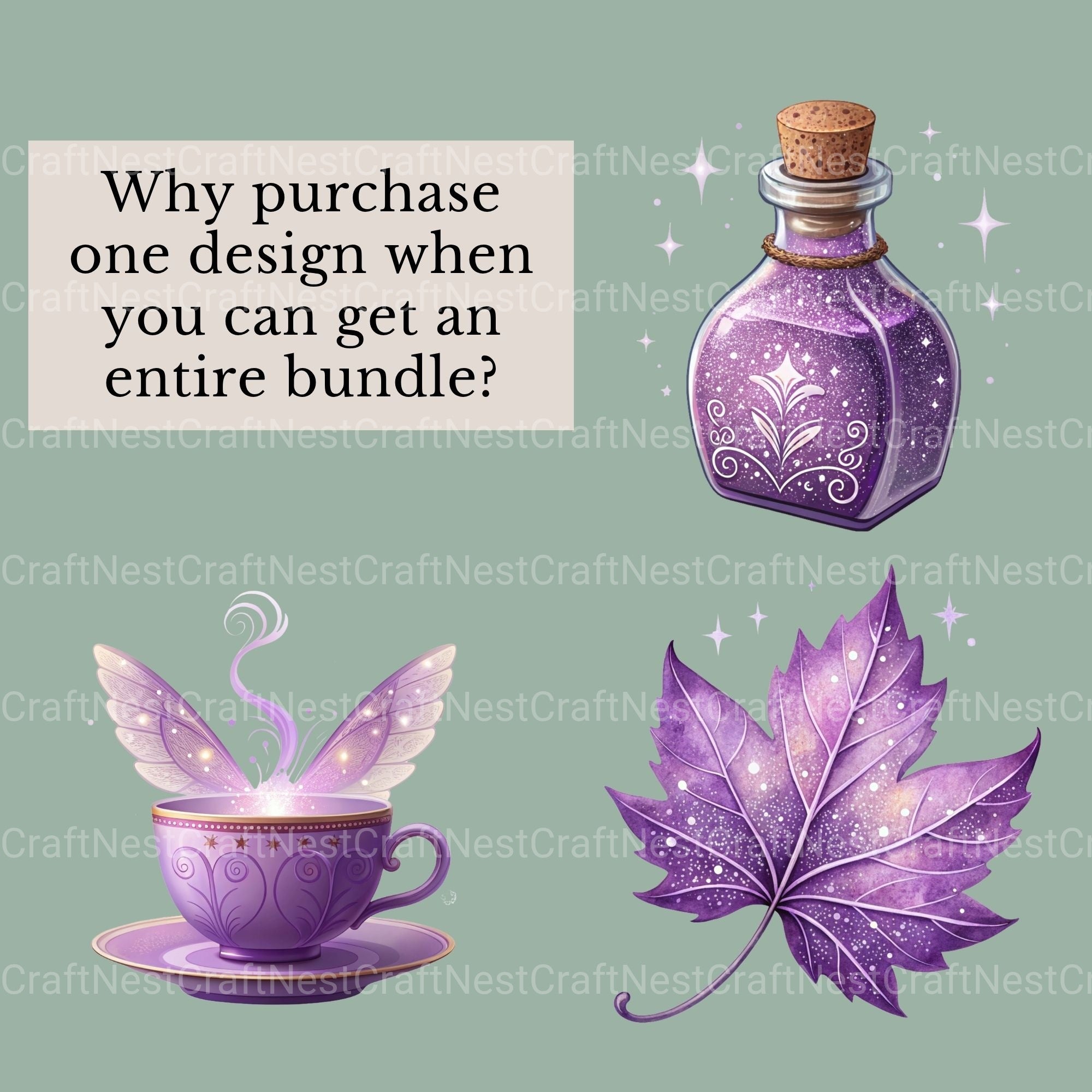 Fairy Purple Clipart Bundle - CraftNest - Digital Crafting and Art