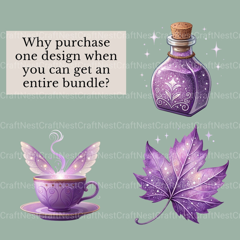 Fairy Purple Clipart Bundle - CraftNest - Digital Crafting and Art