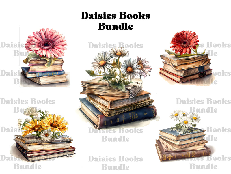 Daisies Books Clipart - CraftNest