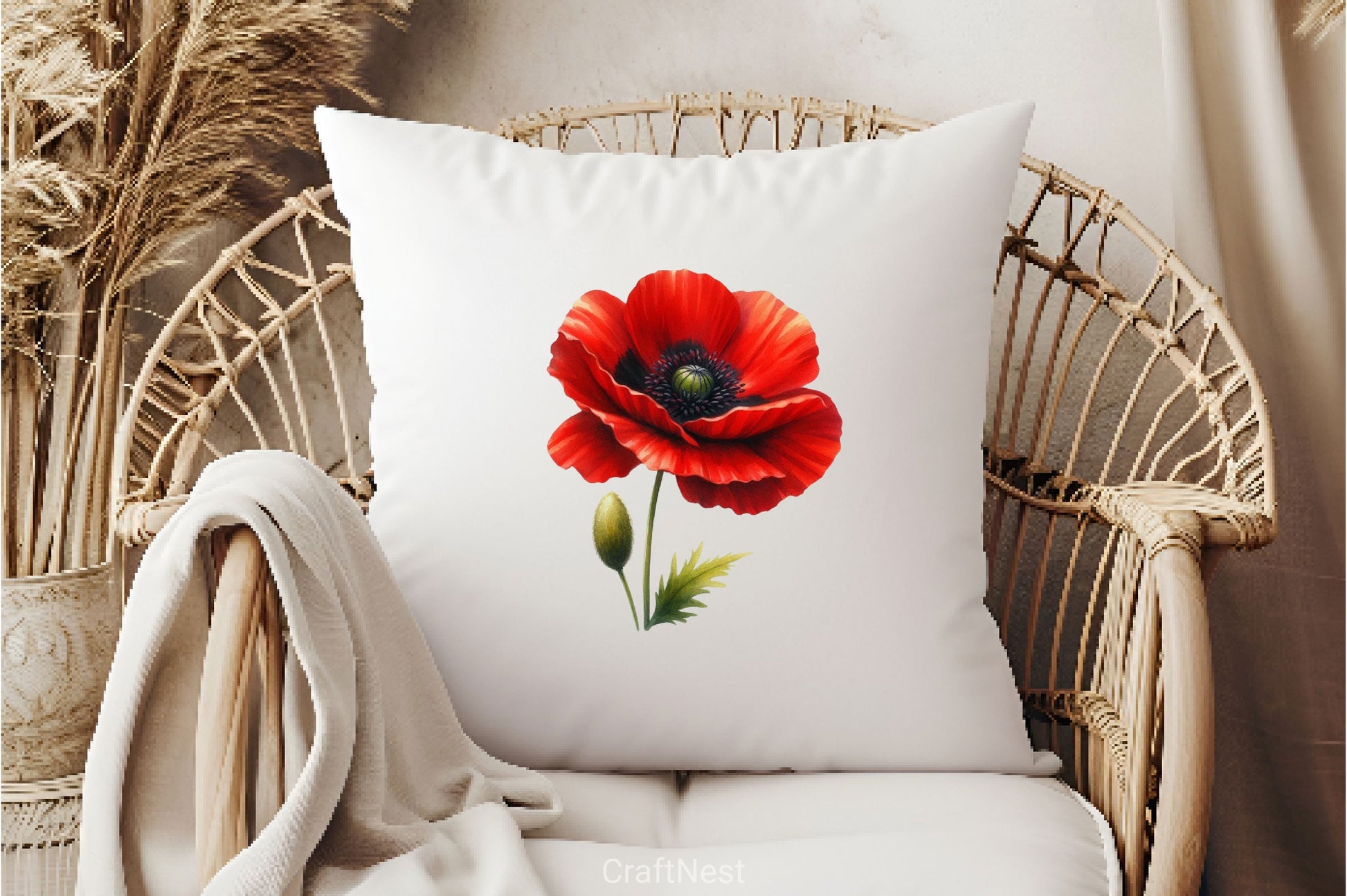 Aesthetic Poppy Flowers Clipart Bundle - CraftNest - Digital Crafting and Art