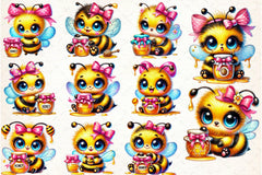Cute Honey Bee Clipart Bundle - CraftNest - Digital Crafting and Art
