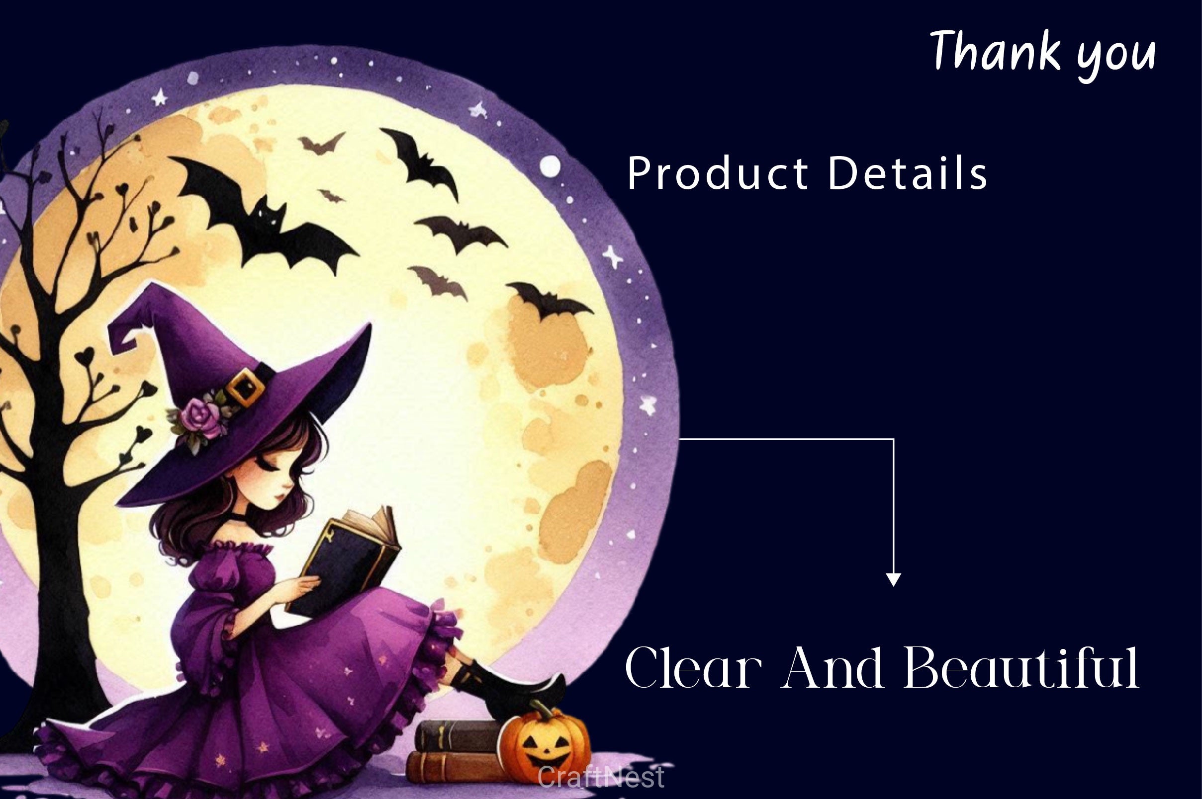 Halloween Cute Witch Clipart Bundle 4 - CraftNest - Digital Crafting and Art