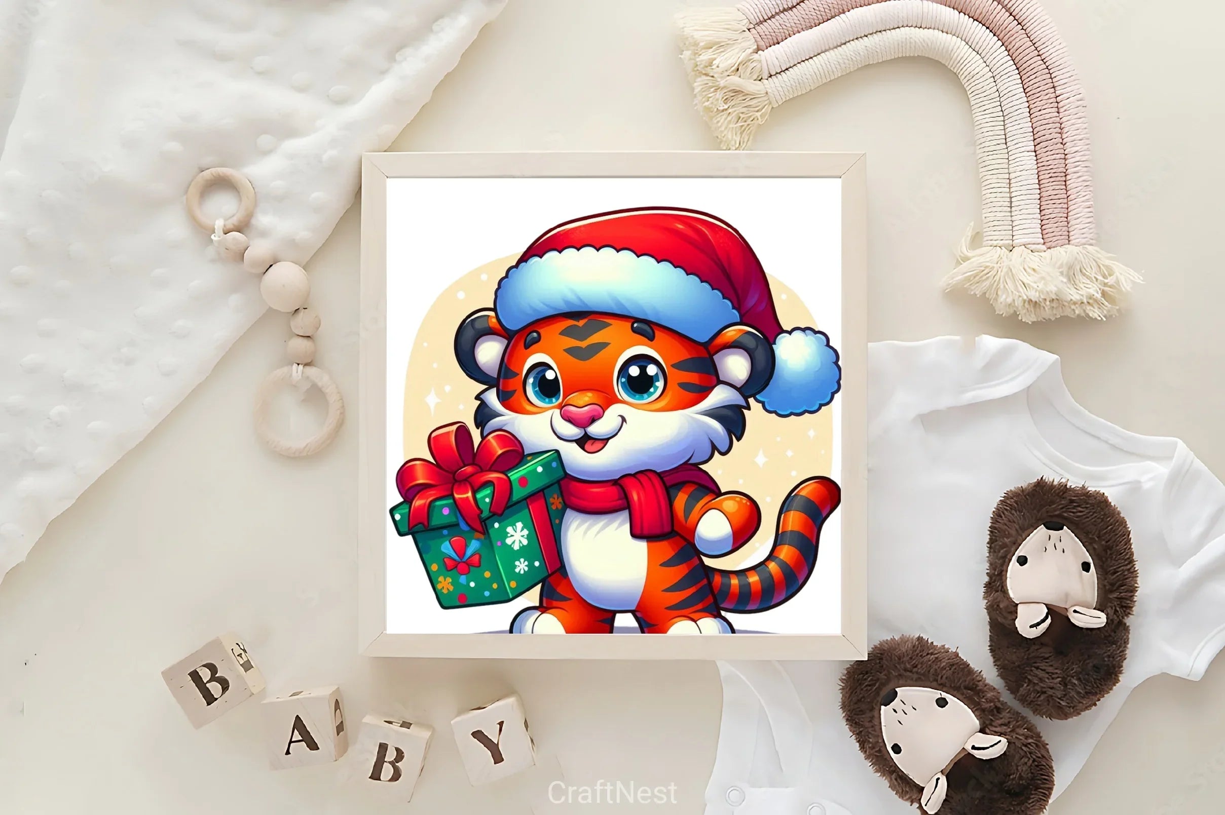Cute Christmas Tiger Clipart Bundle - CraftNest - Digital Crafting and Art