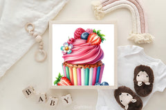 Strawberry Cupcake Clipart Bundle - CraftNest - Digital Crafting and Art