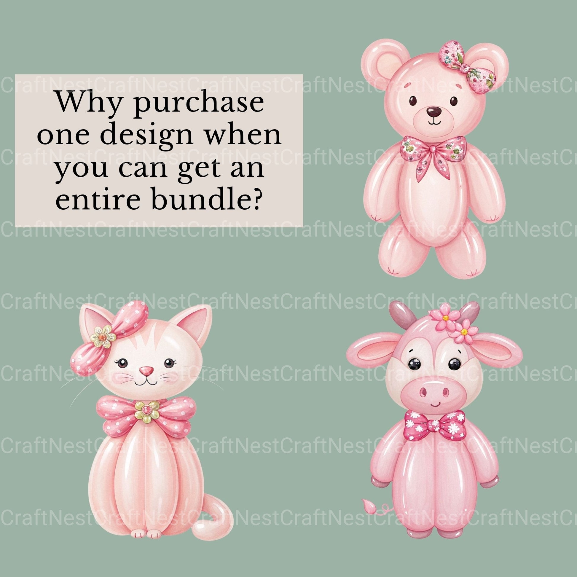 Balloon Animals Coquette Clipart Bundle - CraftNest - Digital Crafting and Art