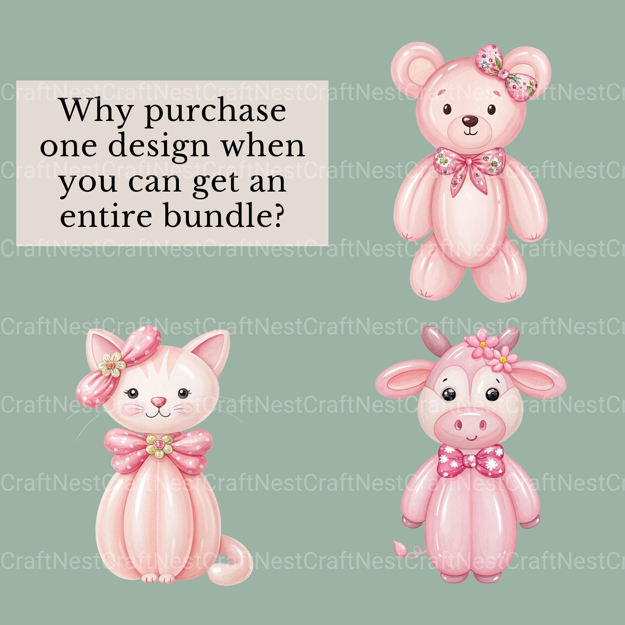 Balloon Animals Coquette Clipart Bundle - CraftNest - Digital Crafting and Art