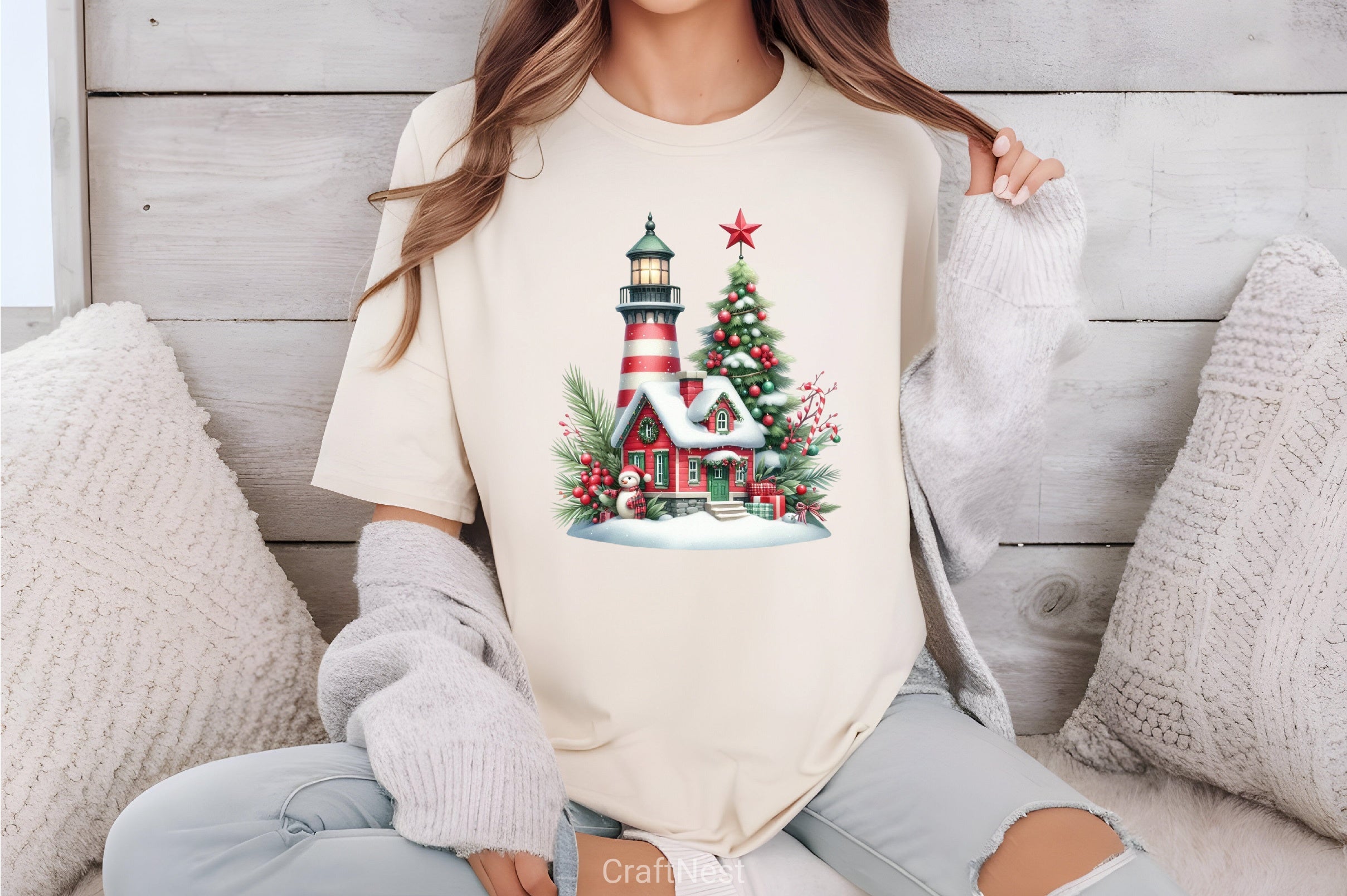 Lighthouse Christmas Clipart Bundle 1 - CraftNest - Digital Crafting and Art