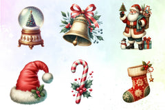 Retro Christmas Clipart Bundle 6 - CraftNest - Digital Crafting and Art