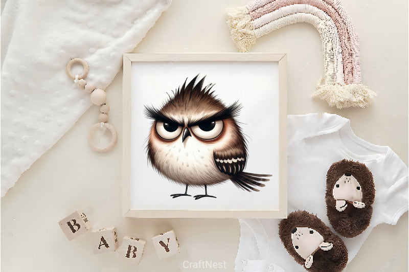 Funny Grumpy Bird Clipart Bundle - CraftNest - Digital Crafting and Art