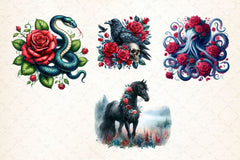 Gothic Animals Clipart Bundle 2 - CraftNest - Digital Crafting and Art