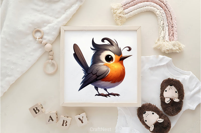 Funny American Robin Bird Clipart Bundle 2 - CraftNest - Digital Crafting and Art