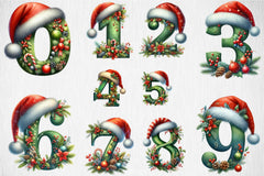 Christmas Santa Hat Alphabet Clipart Bundle - CraftNest - Digital Crafting and Art