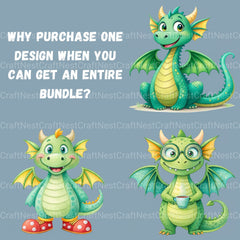Cute Dragons Clipart Bundle - CraftNest - Digital Crafting and Art