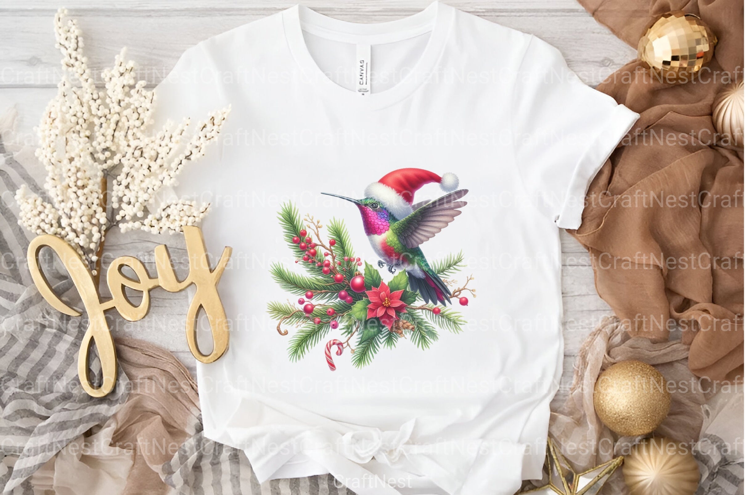 Christmas Hummingbird Clipart Bundle - CraftNest - Digital Crafting and Art