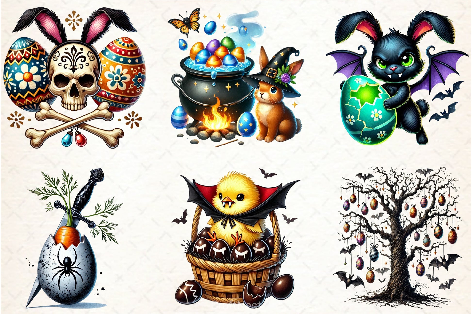 Gothic Easter Clipart Bundle 1 - CraftNest - Digital Crafting and Art