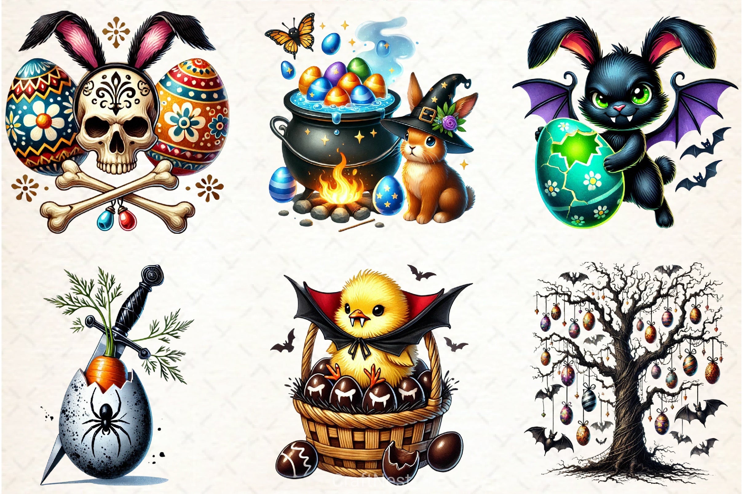 Gothic Easter Clipart Bundle 1 - CraftNest - Digital Crafting and Art