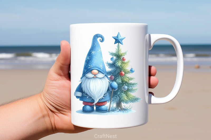 Blue Christmas Gnomes Clipart Bundle - CraftNest - Digital Crafting and Art