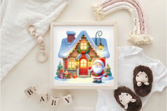 Christmas House Santa House Clipart Bundle - CraftNest - Digital Crafting and Art