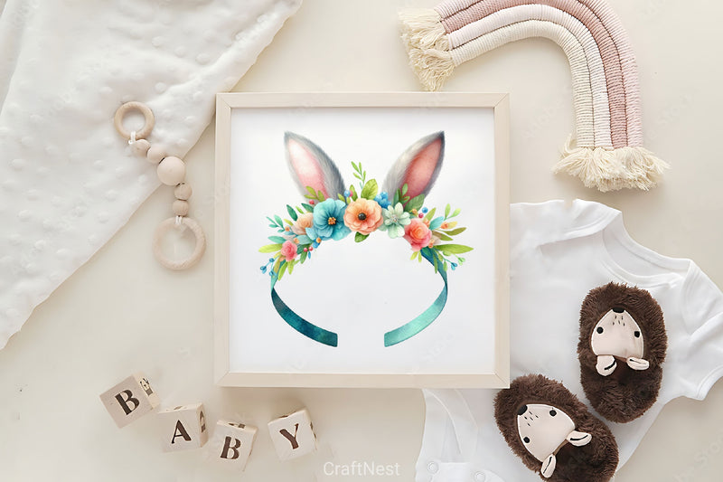 Bunny Headband Clipart Bundle - CraftNest - Digital Crafting and Art