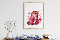 Cute Animal Boba Tea Valentine Clipart Bundle - CraftNest - Digital Crafting and Art