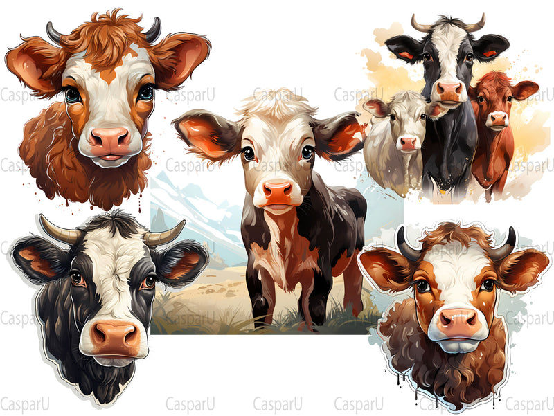 Cute Cows Clipart - CraftNest