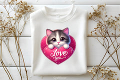 Love You Cat Valentine's Day Clipart Bundle 6 - CraftNest - Digital Crafting and Art