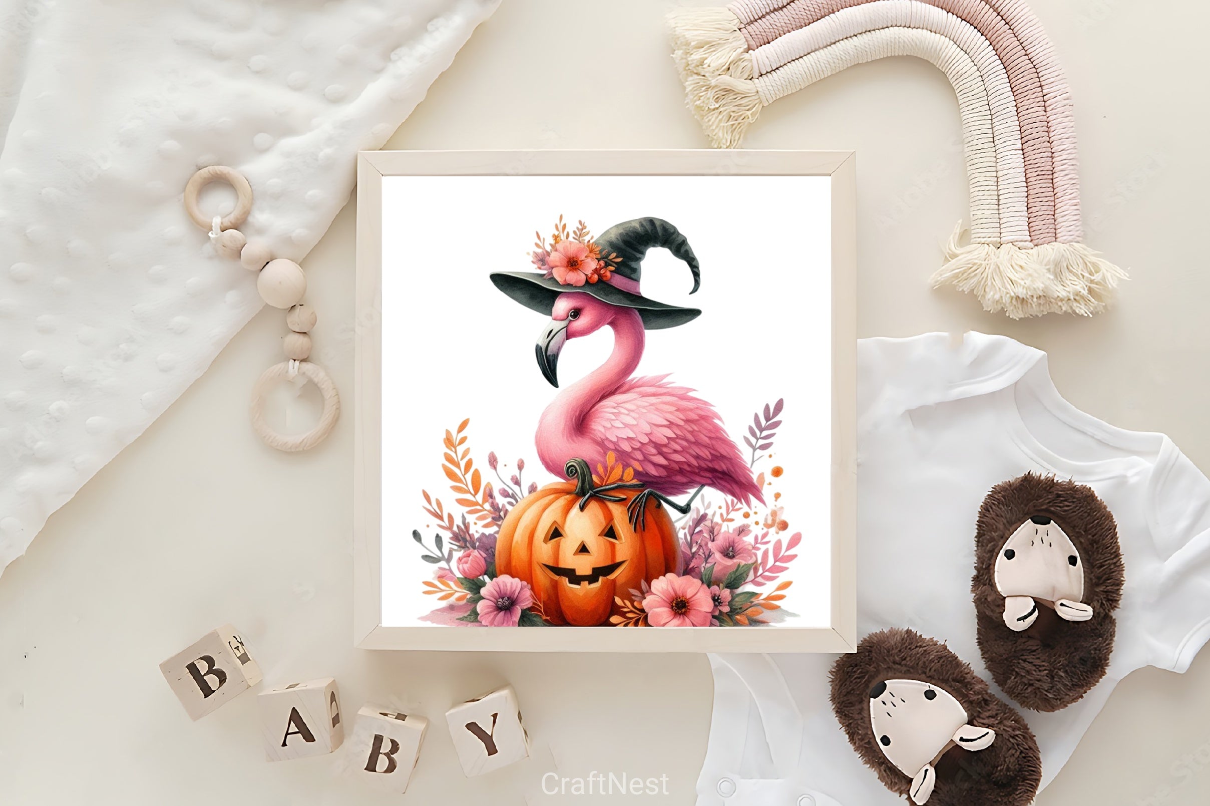 Witch Hat Flamingo Clipart Bundle - CraftNest - Digital Crafting and Art