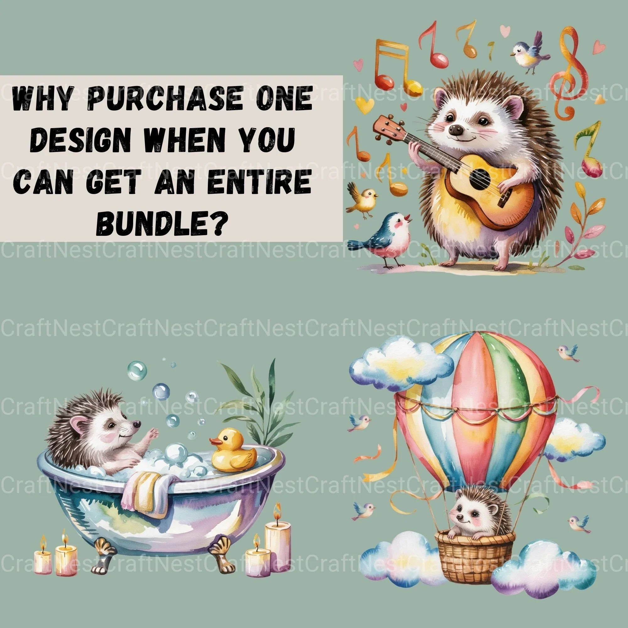 Hedgehogs Clipart Bundle - CraftNest - Digital Crafting and Art
