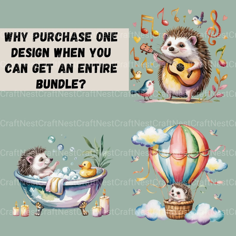 Hedgehogs Clipart Bundle - CraftNest - Digital Crafting and Art