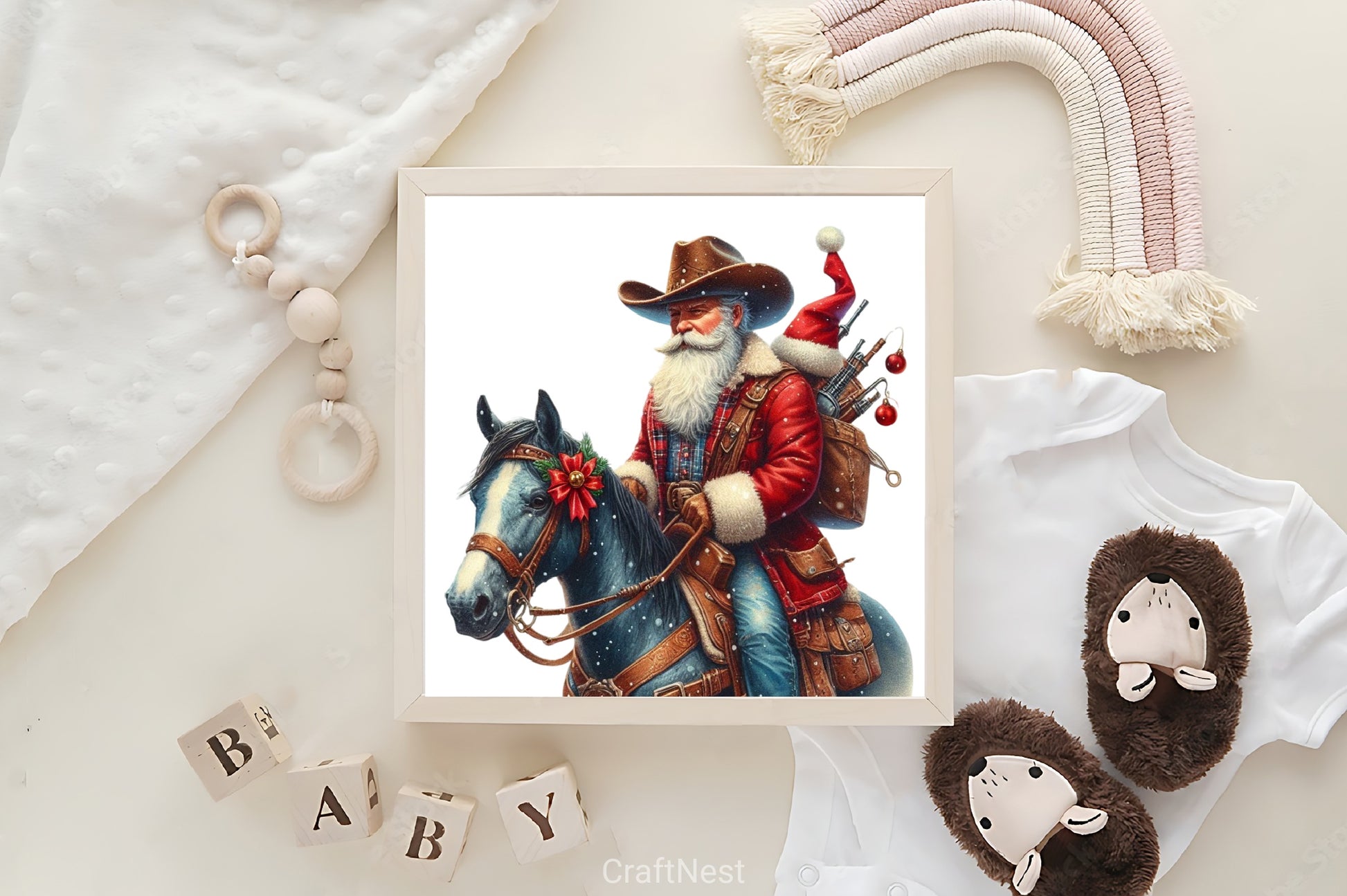 Vintage Cowboy Santa Clipart Bundle - CraftNest - Digital Crafting and Art