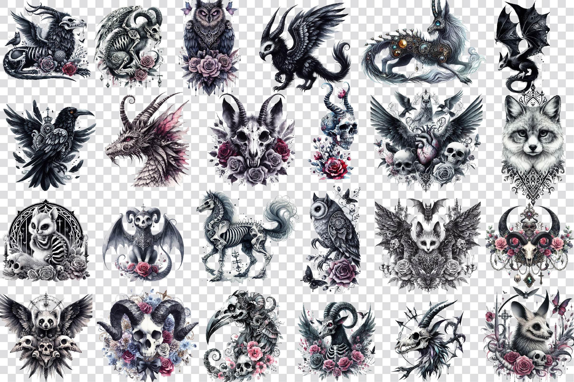 Creepy Animal Clipart Bundle - CraftNest - Digital Crafting and Art