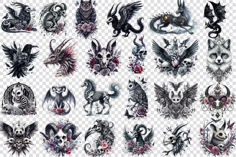 Creepy Animal Clipart Bundle - CraftNest - Digital Crafting and Art