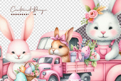 Easter Bunny Truck Clipart Bundle - CraftNest - Digital Crafting and Art